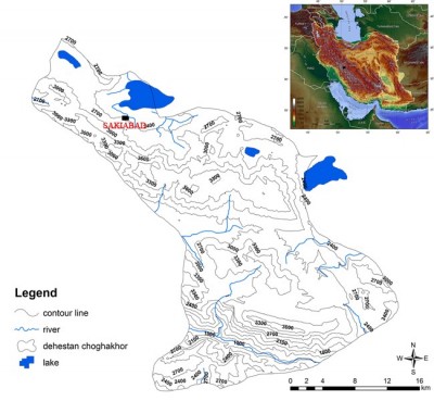 Figure 1. Location of Saki Abad in the highland Zagros, Iran.